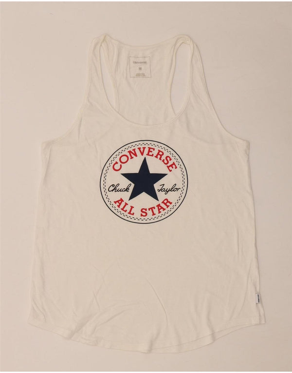 CONVERSE Womens Chuck Taylor Graphic Vest Top Reino Unido 12 Médio Branco