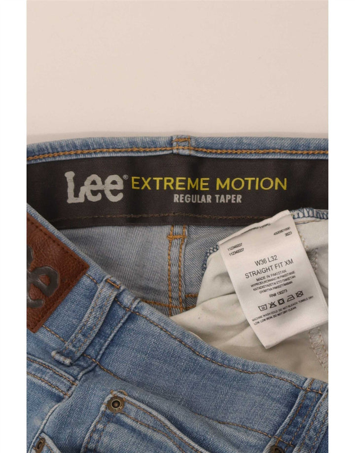 Lee Mens Extreme Motion Regular Tapered Jeans W36 L32 Azul Algodão
