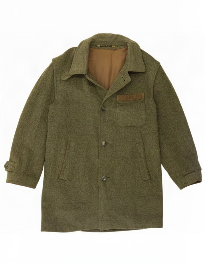 Casaco corta-vento masculino Pischl Reino Unido 36 lã verde pequena