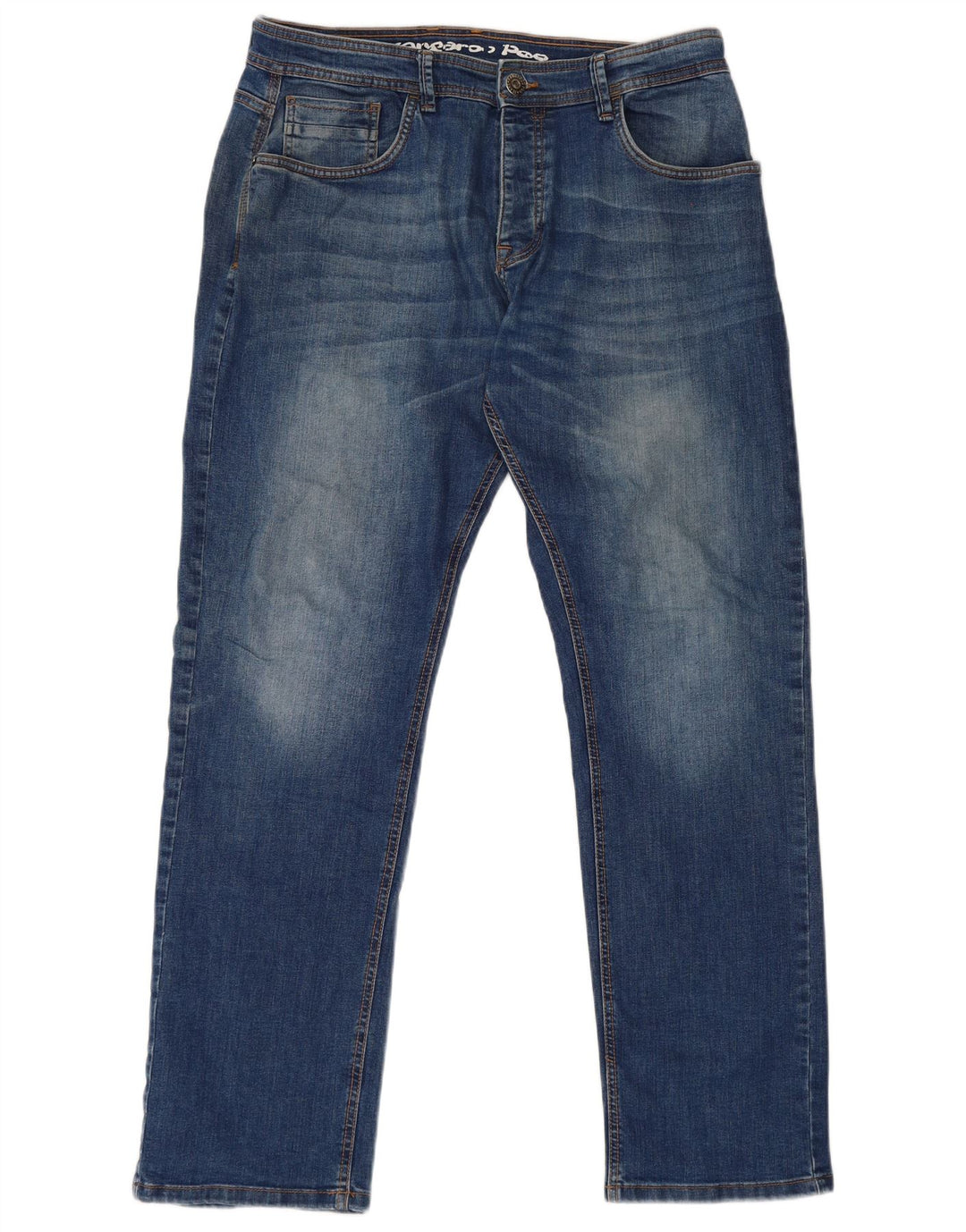 Calça jeans reta masculina Kangaroo Poo W36 L32 algodão azul