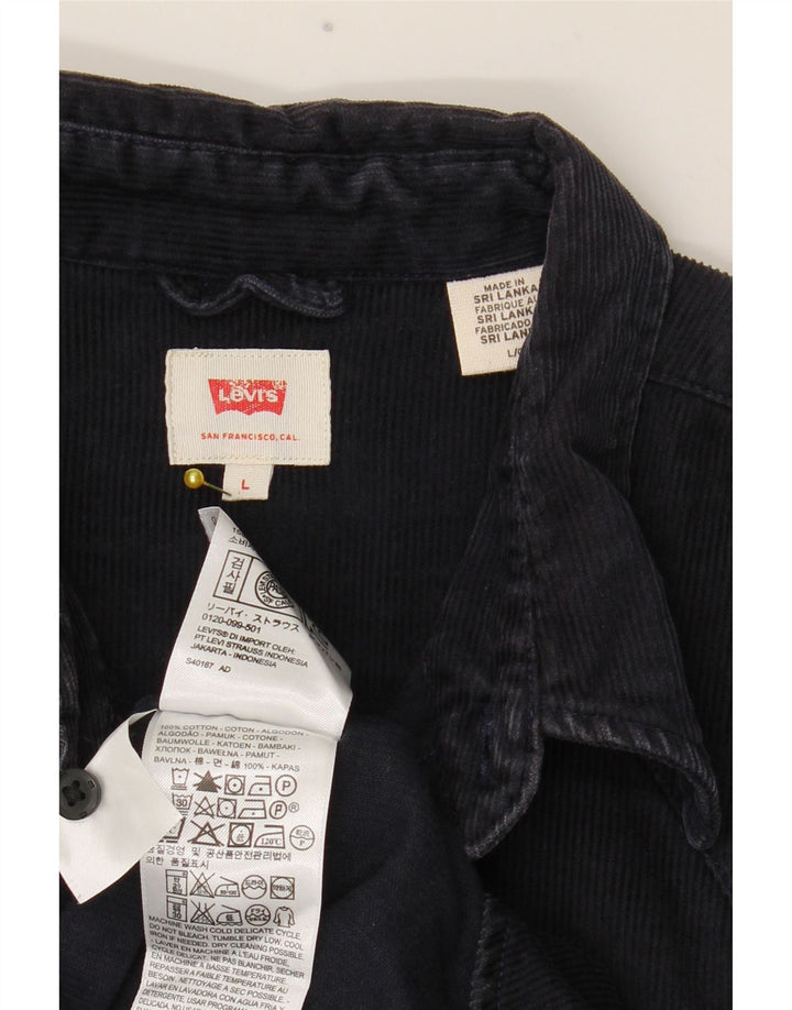 Camisa masculina de veludo cotelê Levi's grande algodão azul marinho
