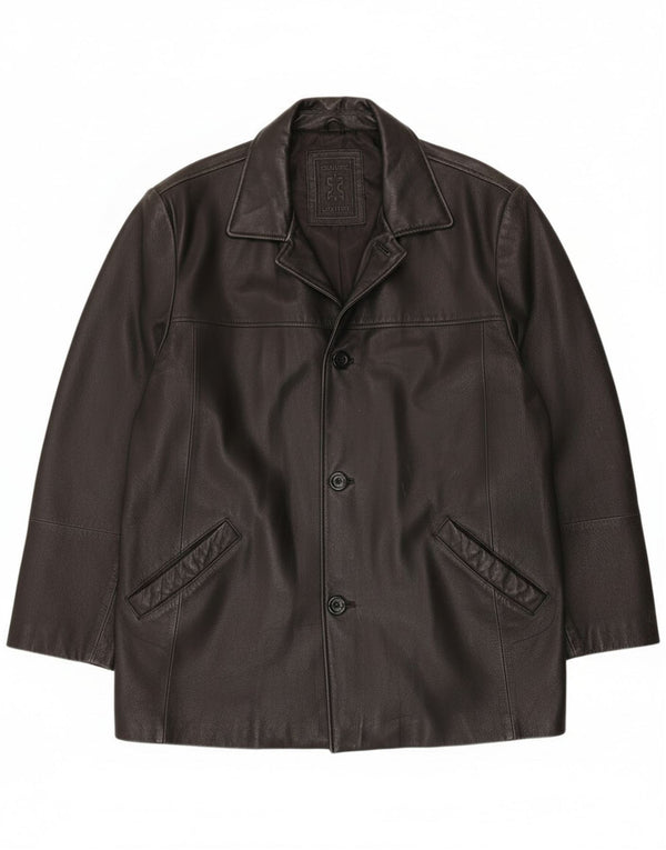 Jaqueta de couro masculina vintage UK 40 grande couro preto