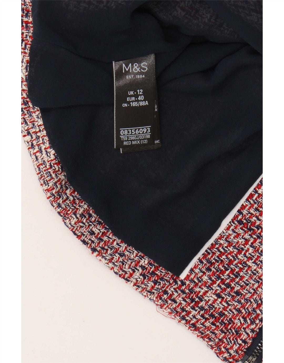 Jaqueta blazer feminina Marks & Spencer UK 12 algodão manchado vermelho médio