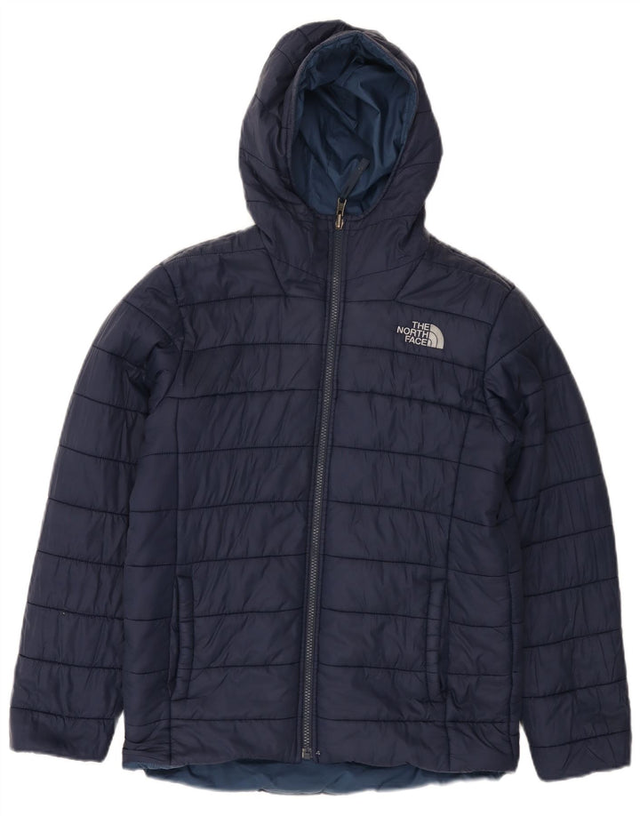 Jaqueta acolchoada com capuz para meninos THE NORTH FACE 11-12 anos grande azul marinho
