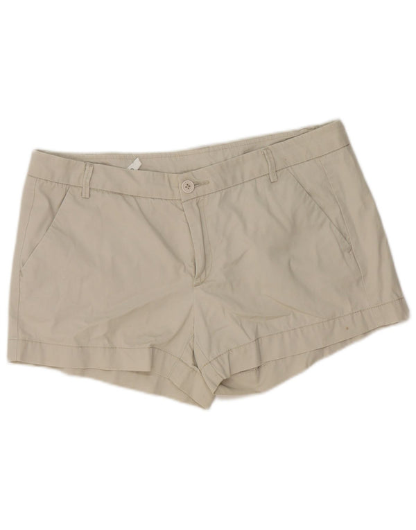 Shorts Chino Feminino Benetton UK 14 Grande W36 Algodão Bege