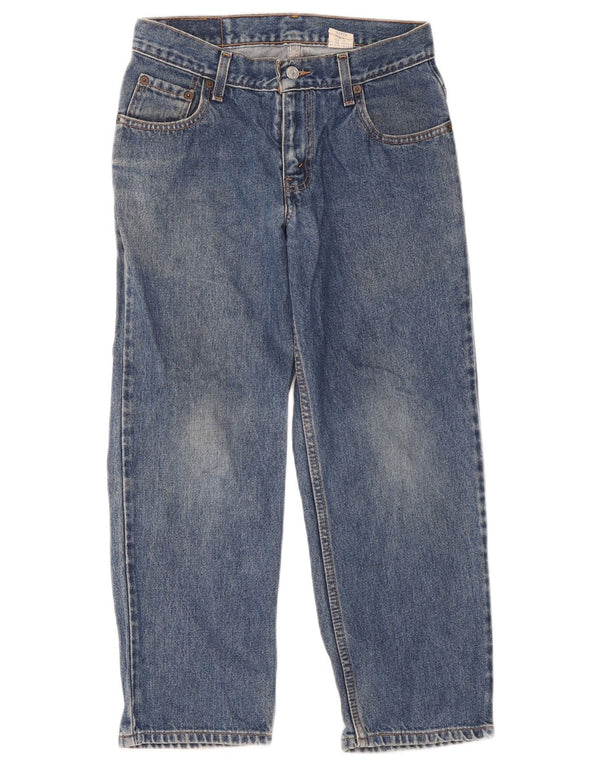 Levi's Mens 550 Distressed Relaxed Fit Cropped Jeans W29 L25 Blue Cotton