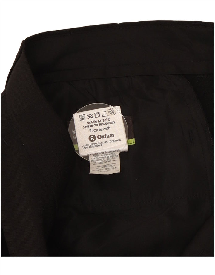 Calça chino reta masculina Marks & Spencer W36 L29 poliéster preto