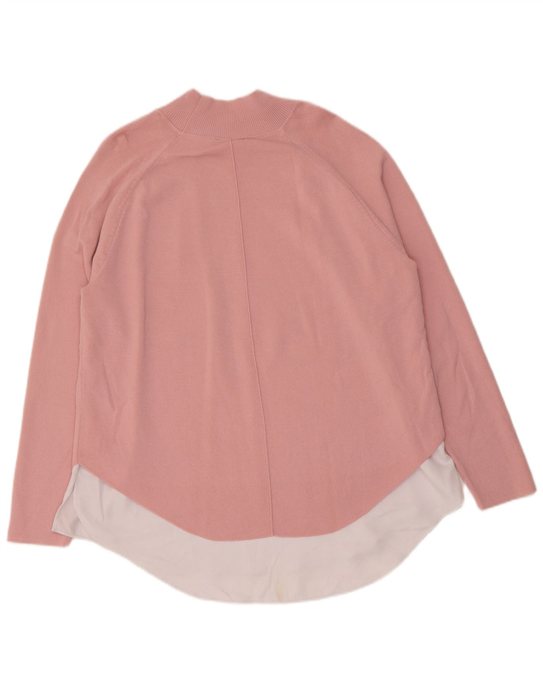 Suéter feminino Ted Baker com gola tartaruga tamanho 3 bloco colorido rosa médio