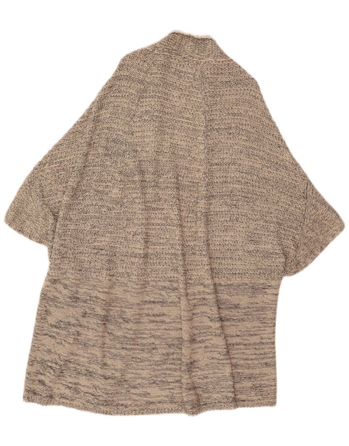 Zara Suéter Poncho Cardigan Feminino Oversized Reino Unido 14 Algodão Bege Médio