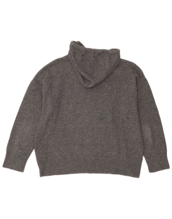 Zara Womens Hooded Oversized Jumper Sweater UK 10 Small Grey Polyester
