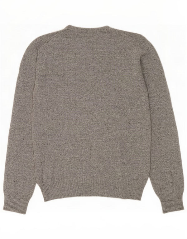 Zara Suéter masculino com gola redonda e viscose cinza médio