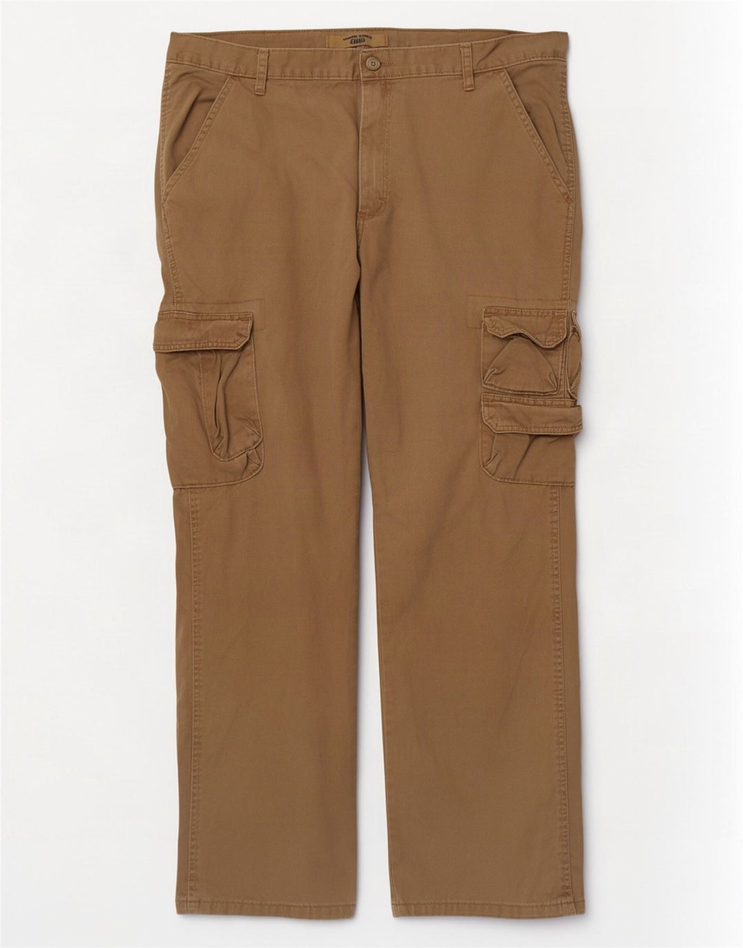 Calça cargo masculina Wrangler reta W38 L32 algodão bege