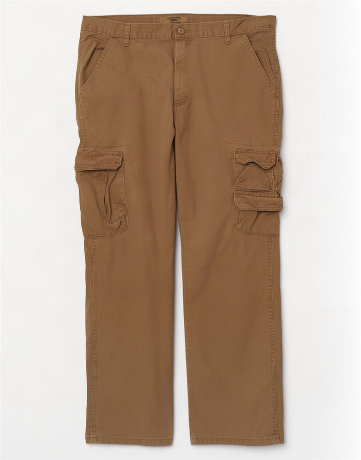 Calça cargo masculina Wrangler reta W38 L32 algodão bege