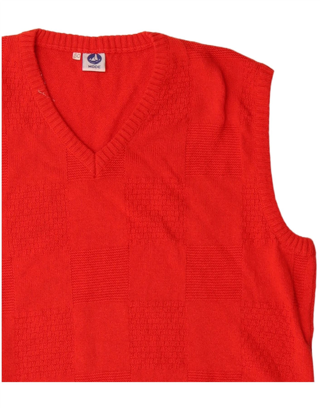 Regata masculina VINTAGE com colete IT 50 algodão vermelho médio