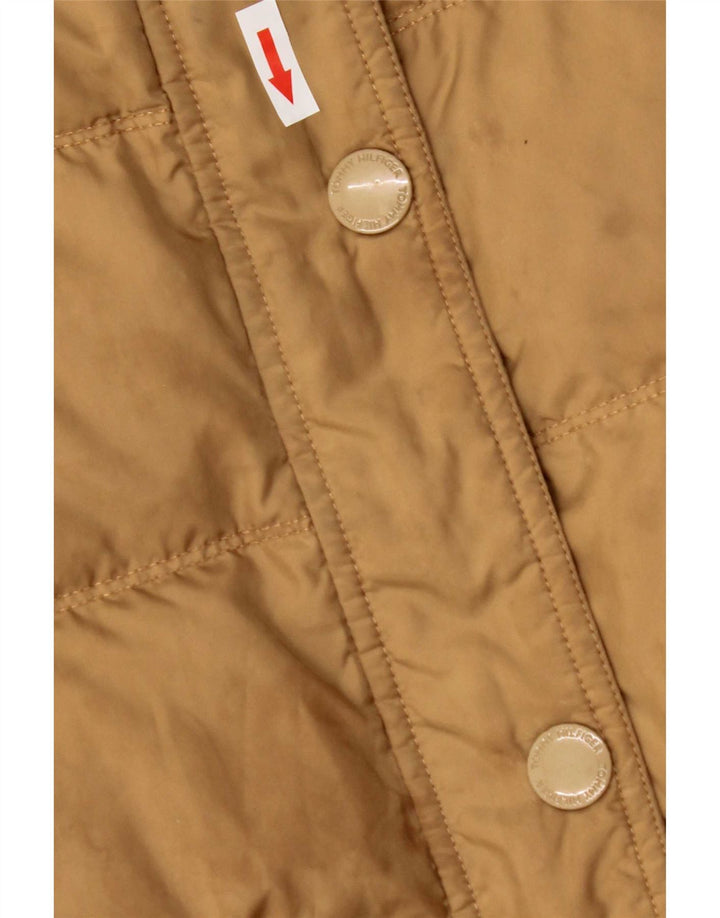 Casaco acolchoado com capuz feminino Tommy Hilfiger Reino Unido 10 pequeno poliéster marrom
