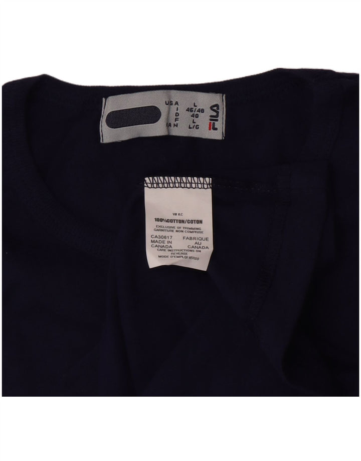 Camiseta feminina Fila Top IT 46/48 grande algodão azul marinho
