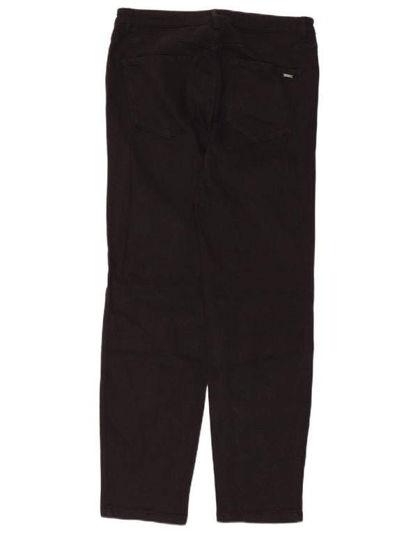 Calça feminina reta casual Massimo Dutti UE 38 pequena W28 L28 preta