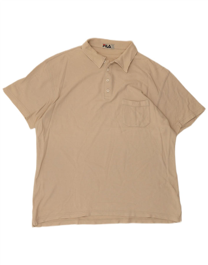 Camisa polo masculina FILA XL algodão bege