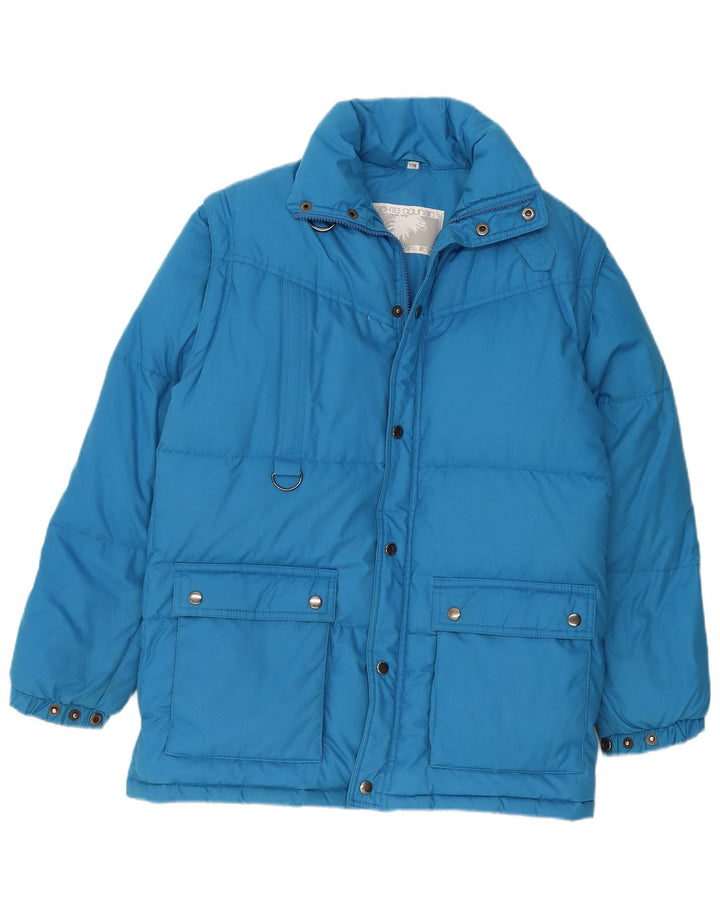 Jaqueta acolchoada VINTAGE meninos 15-16 anos azul poliéster