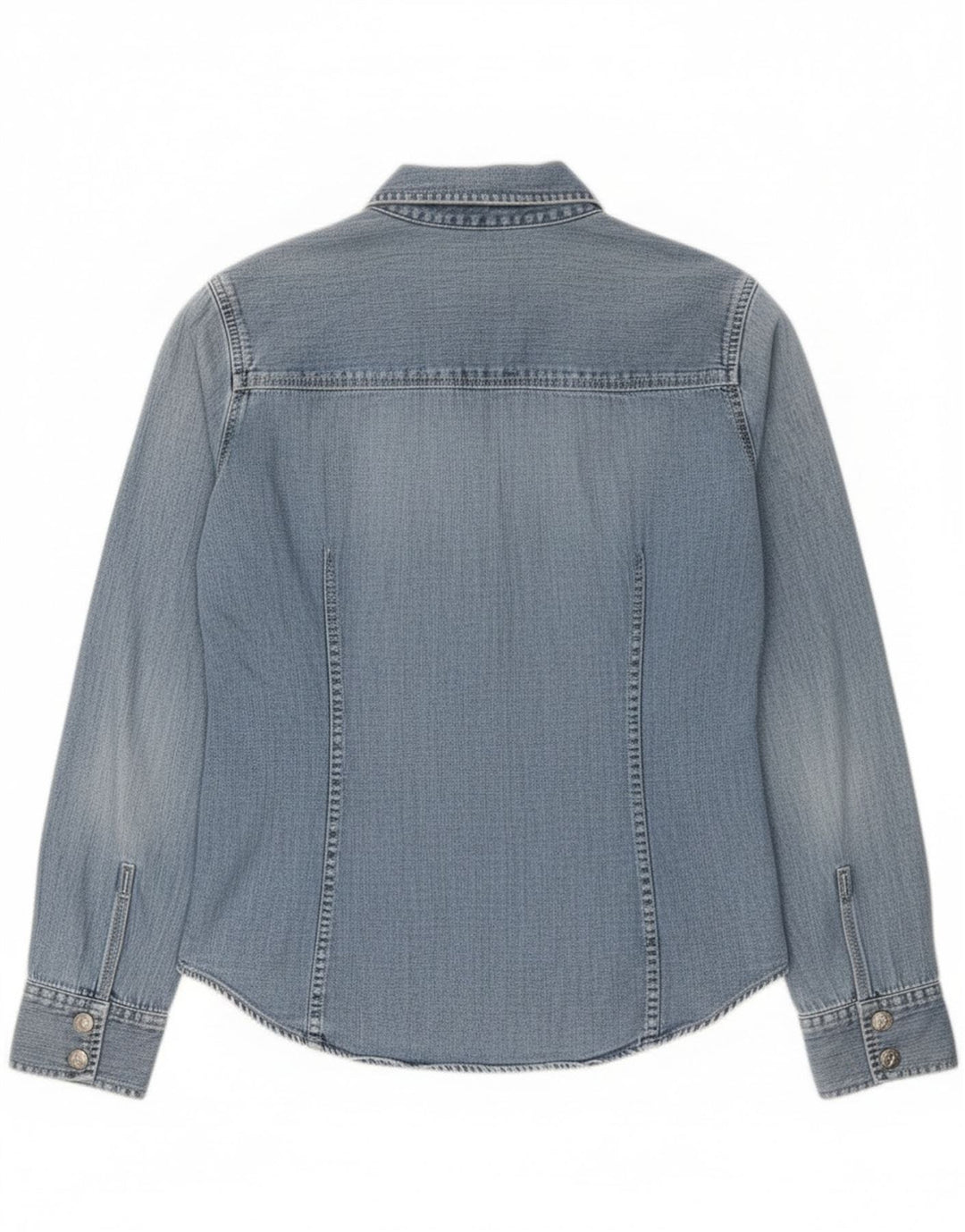 Camisa jeans feminina Calvin Klein Jeans azul médio algodão