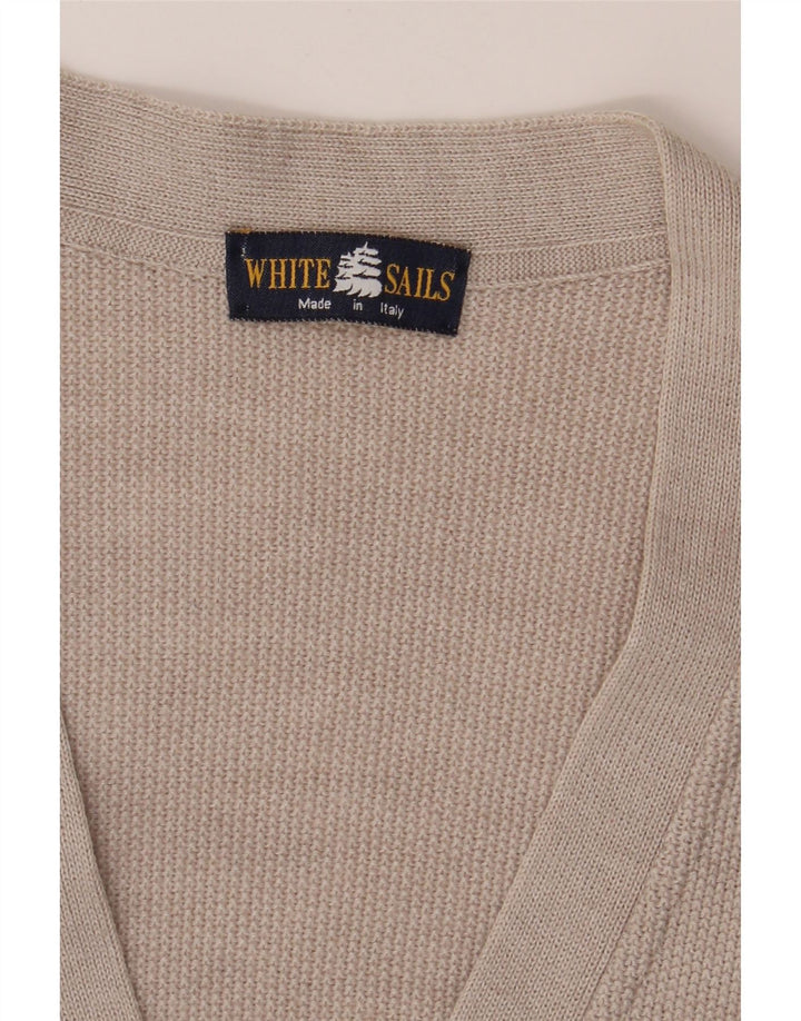 WHITE SAILS Mens Cardigan Sweater Large Grey Vintage White Sails and Second-Hand White Sails from Messina Hembry 