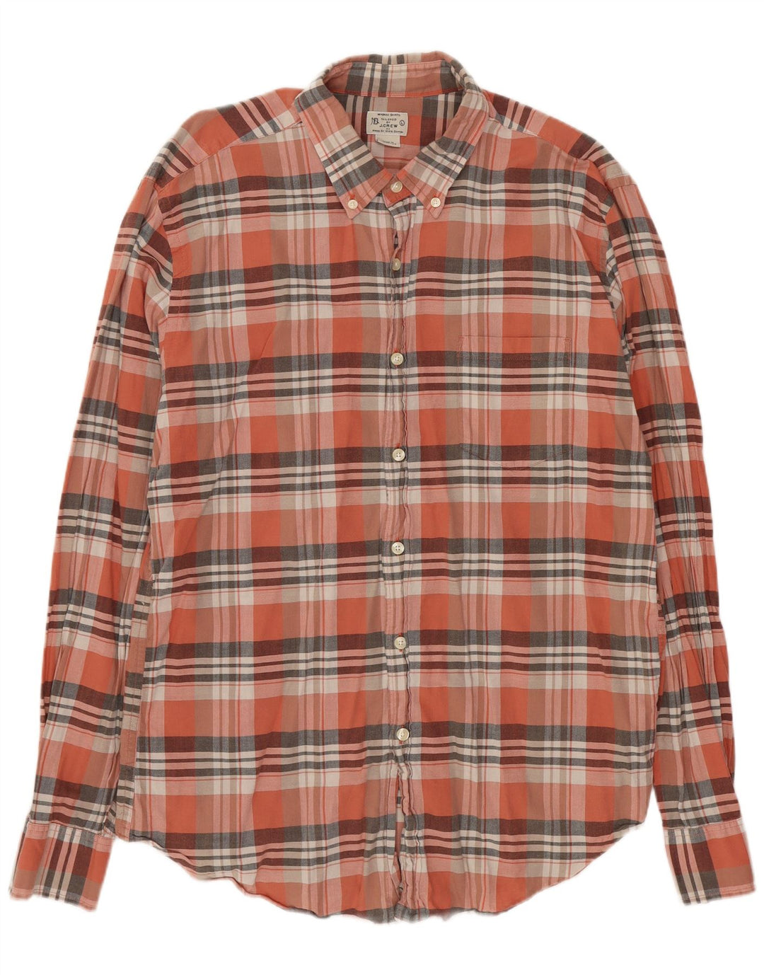 Camisa masculina J. Crew grande algodão xadrez rosa