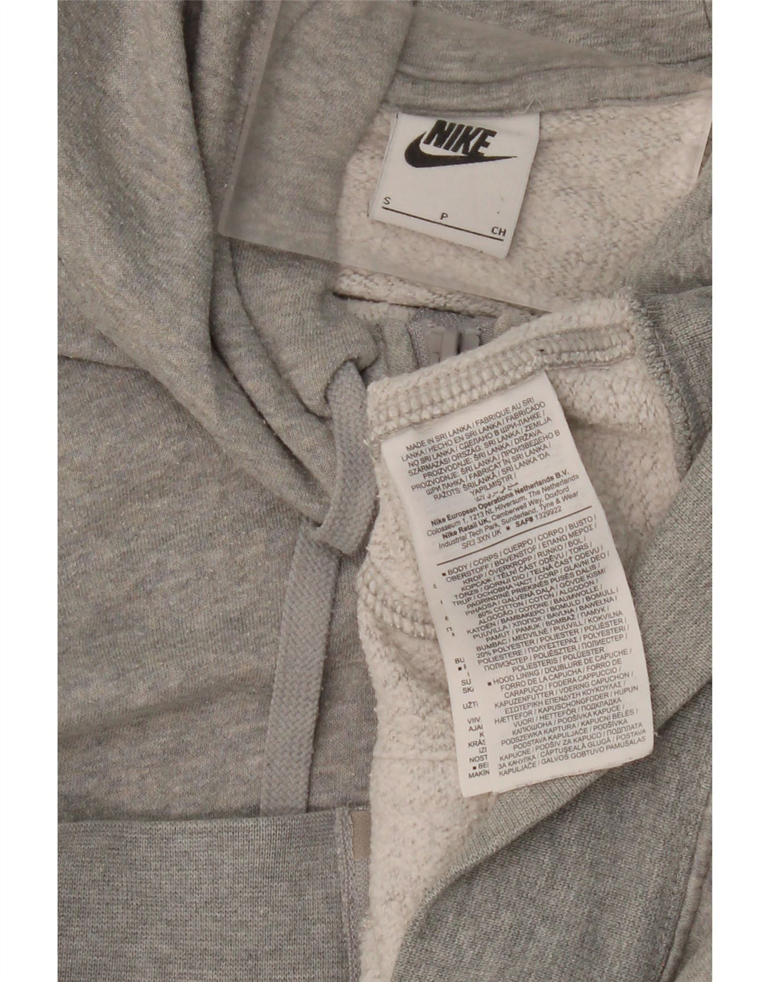 NIKE Mens Zip Hoodie Sweater Small Grey Cotton Vintage Nike and Second-Hand Nike from Messina Hembry 
