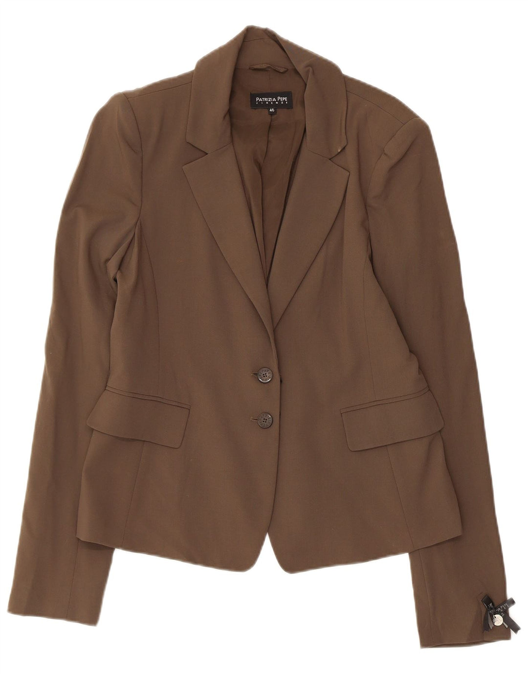 PATRIZIA PEPE Jaqueta blazer feminina de 2 botões IT 46 grande lã virgem marrom