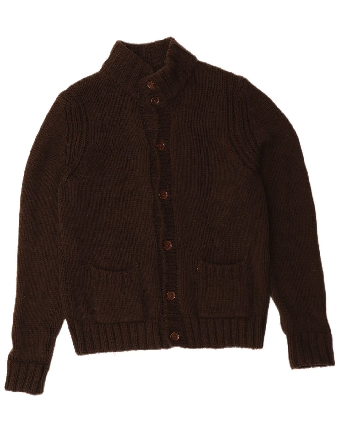 Suéter cardigã masculino Zara marrom médio