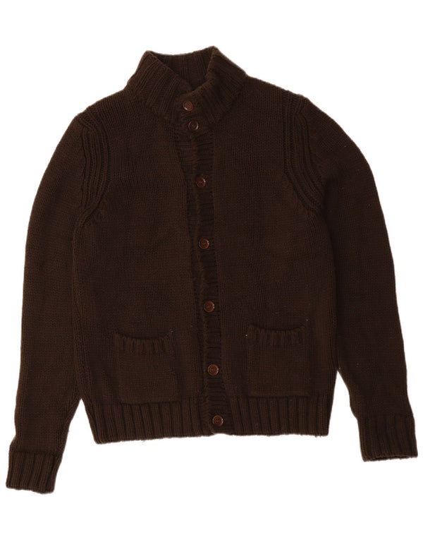 Suéter cardigã masculino Zara marrom médio