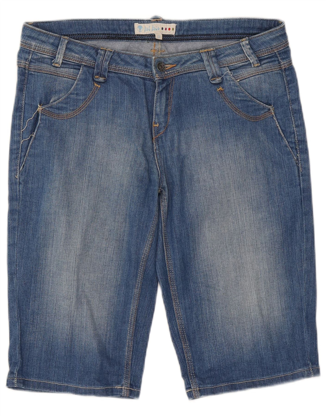 Shorts jeans feminino Fat Face UK 12 médio W32 algodão azul