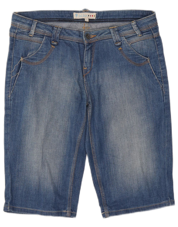 Shorts jeans feminino Fat Face UK 12 médio W32 algodão azul