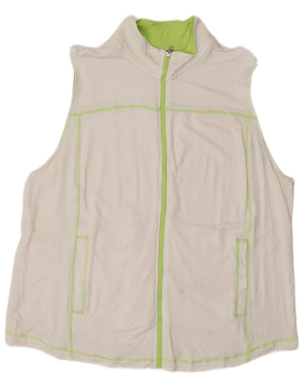 Top de treino feminino sem mangas Chaps UK 20 2XL viscose branca