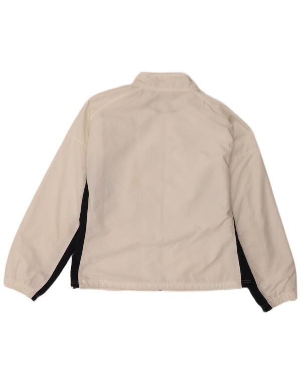 Reebok Womens Tracksuit Top Jacket UK 14 Grande Branco Colourblock Poliéster
