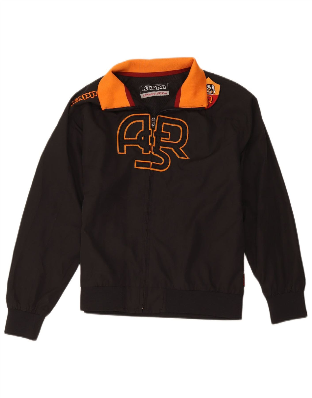 Jaqueta Kappa Boys As Roma Graphic Bomber 11-12 Anos Preto Colorblock