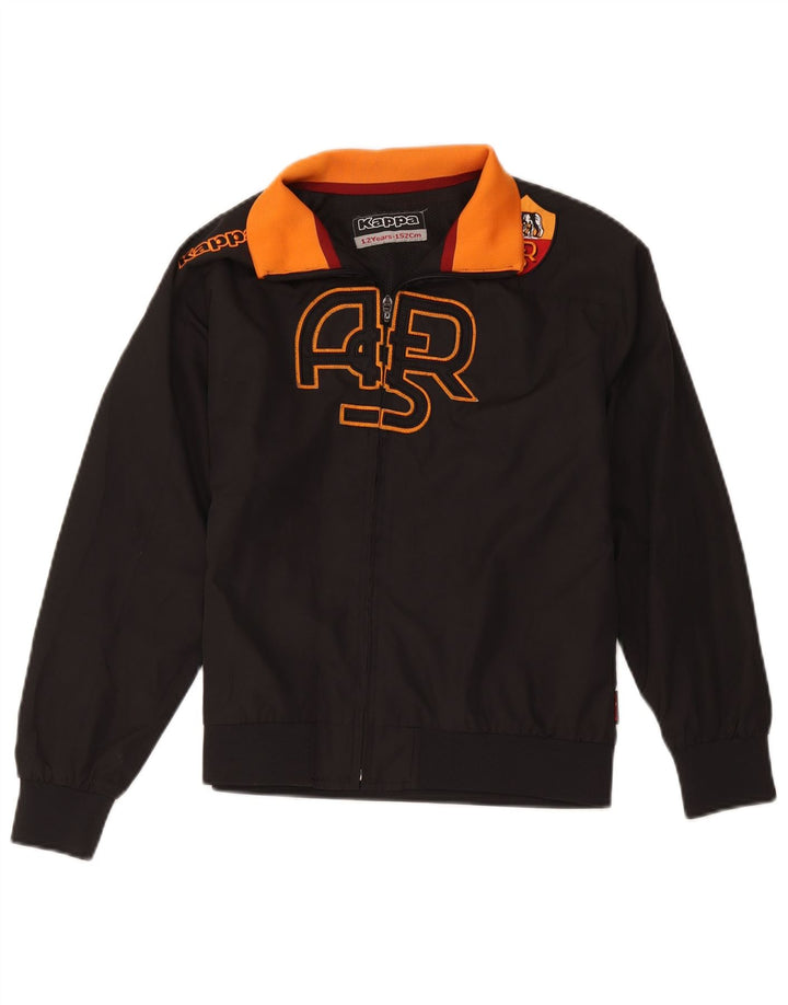 Jaqueta Kappa Boys As Roma Graphic Bomber 11-12 Anos Preto Colorblock