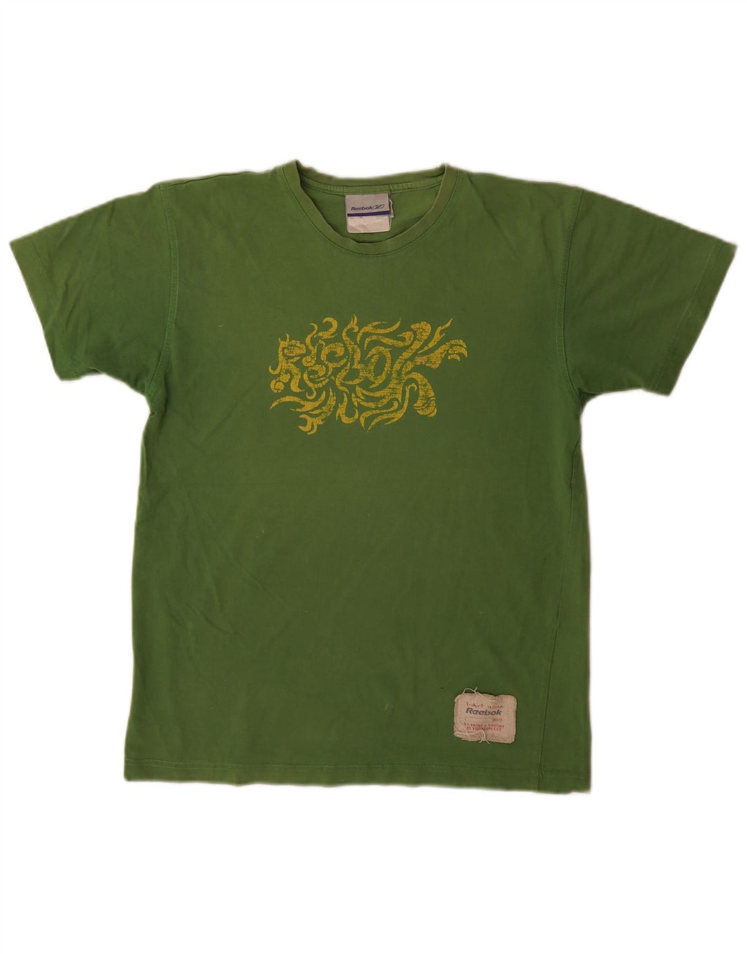 Camiseta gráfica masculina Reebok Top pequeno algodão verde