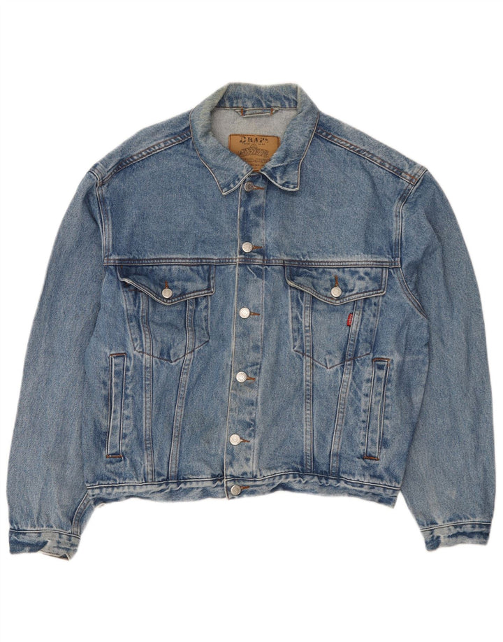 Jaqueta jeans feminina vintage de grandes dimensões Reino Unido 14 azul médio