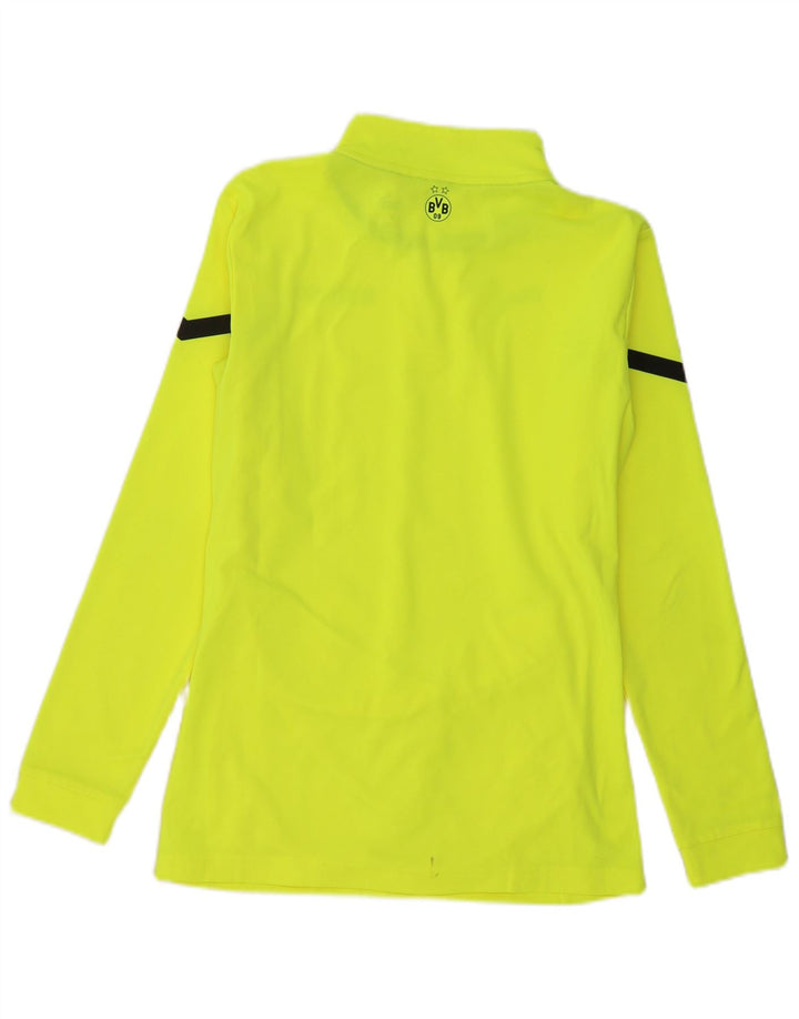 PUMA Mens BVB Dortmund Zip Neck Pullover Treino Top Pequeno Amarelo