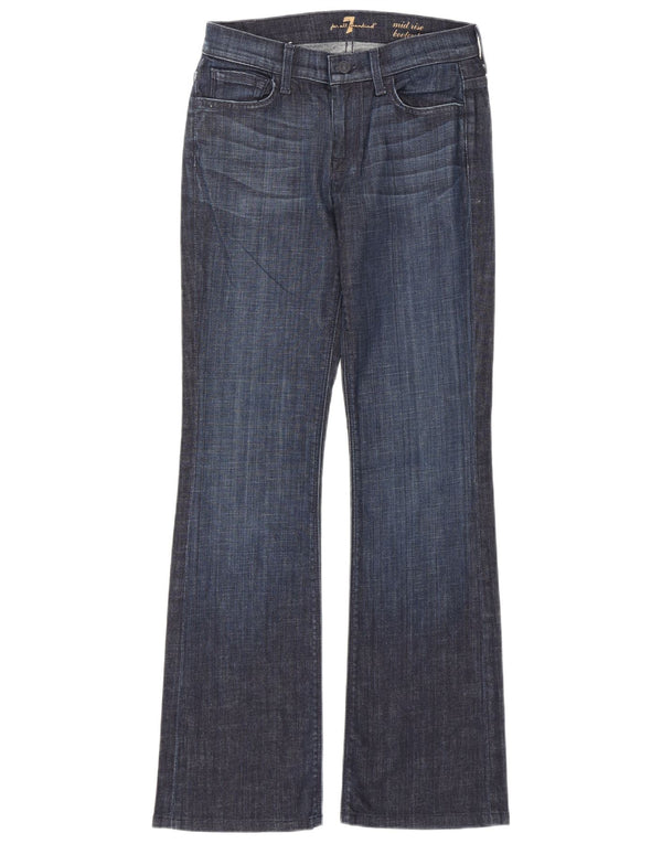 7 For All Mankind Jeans feminino de cintura média com corte médio W26 L30 Azul marinho