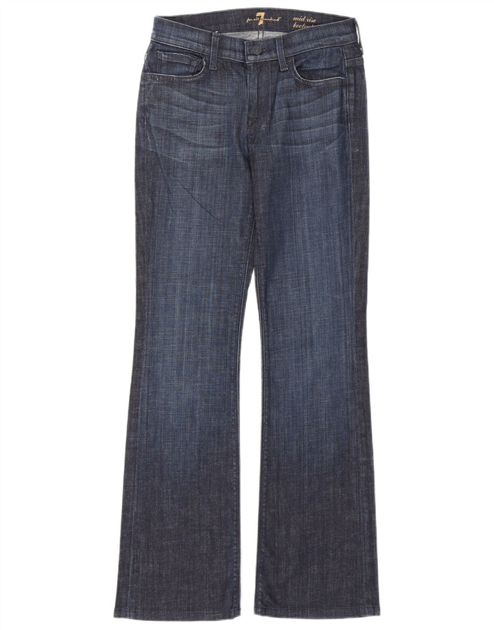 7 For All Mankind Jeans feminino de cintura média com corte médio W26 L30 Azul marinho