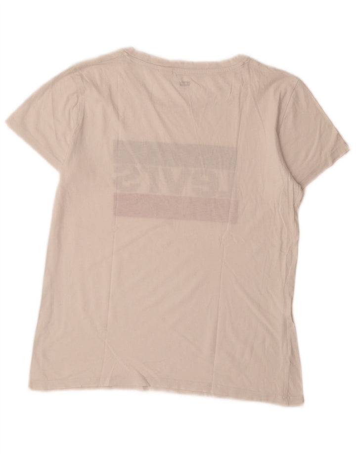 Camiseta feminina gráfica Levi's UK 10 pequena branca