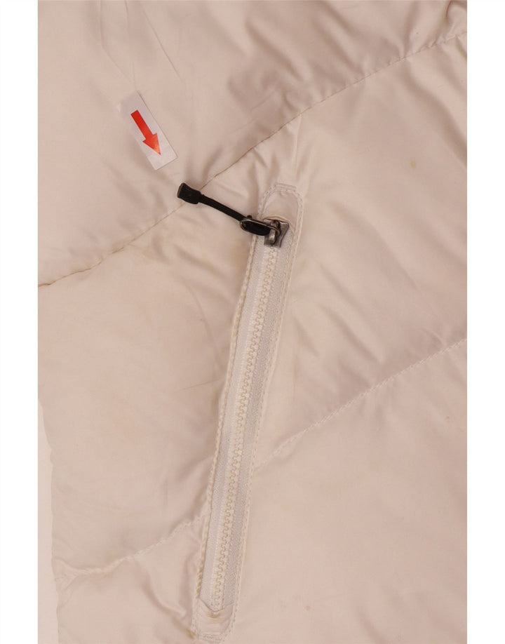 Colete acolchoado com capuz feminino Nike UK 12/14 médio branco poliéster