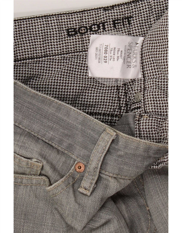Marks & Spencer Mens Bootcut Jeans W30 L26 Algodão Cinza