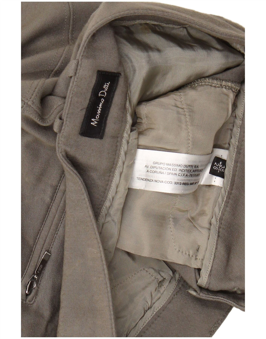 Calça feminina casual skinny MASSIMO DUTTI UE 36 XS W26 L29 cáqui modal