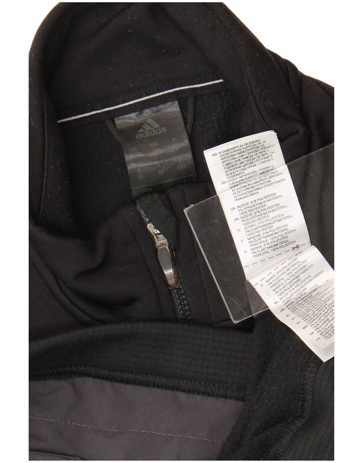 Adidas Mens Tracksuit Top Jacket UK 40/42 Médio Preto Poliéster