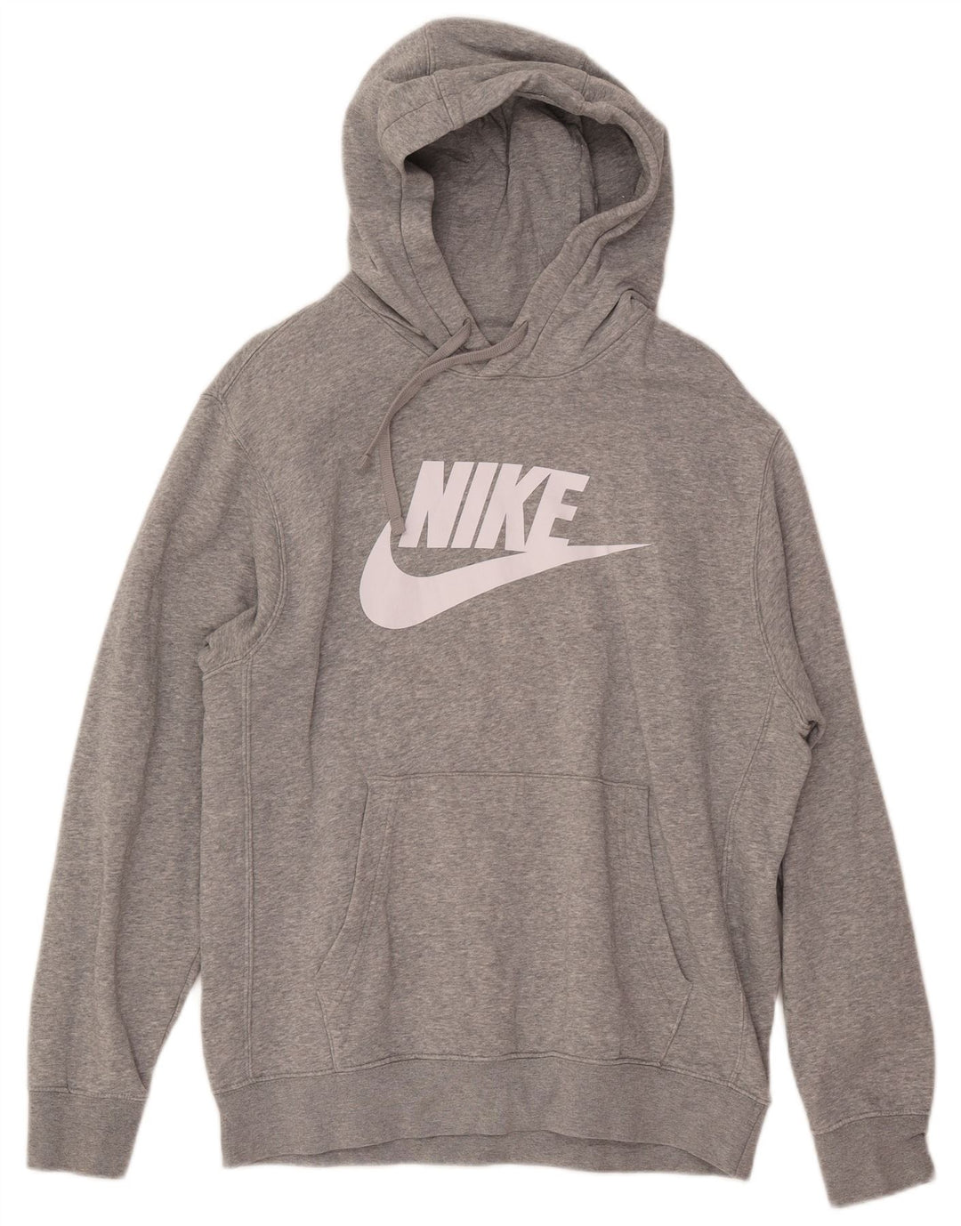 Jumper com capuz gráfico masculino Nike médio cinza algodão