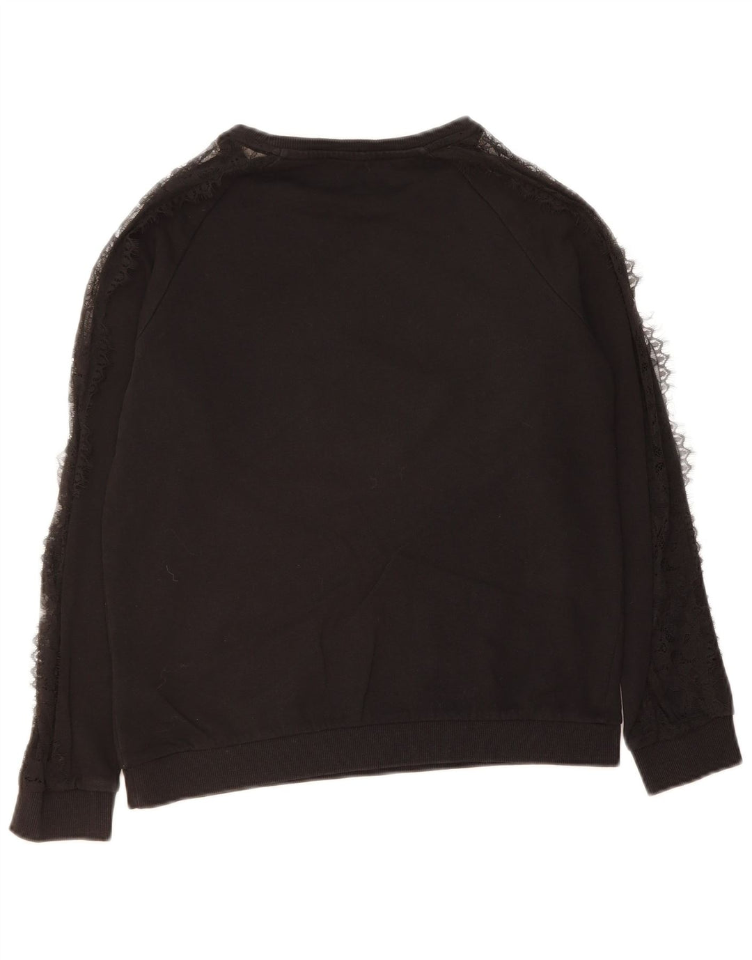 Suéter gráfico feminino GUESS UK 8 pequeno algodão preto
