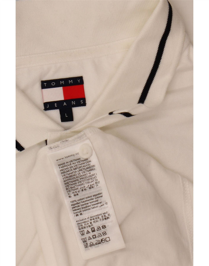 Camisa polo masculina Tommy Hilfiger grande algodão branco