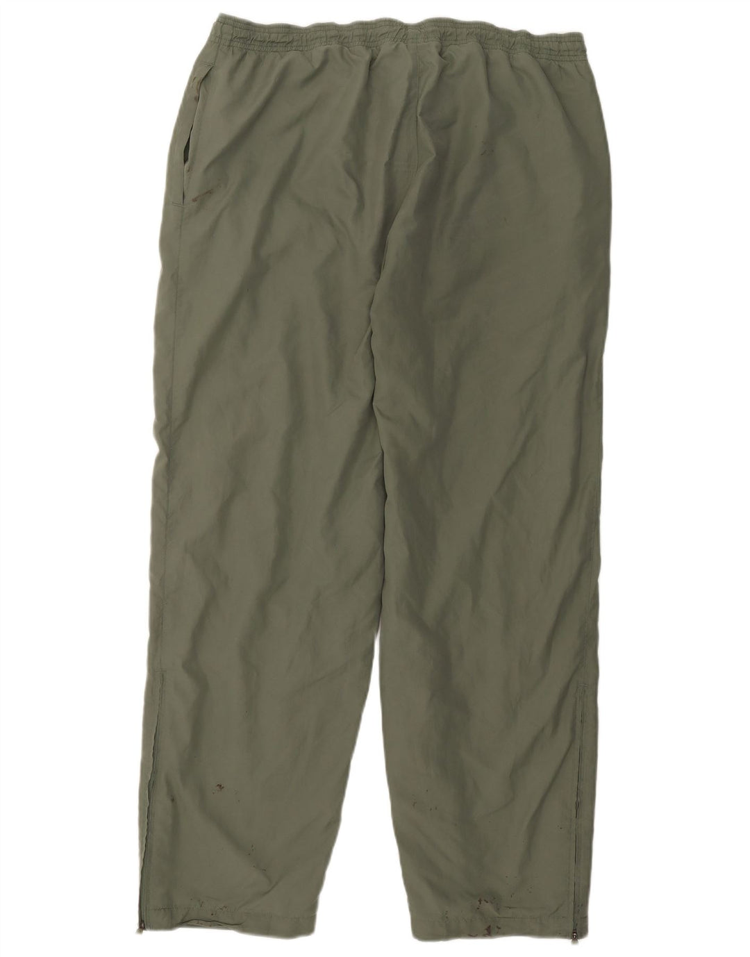 Calça de treino masculina Adidas UK 44/46 grande poliéster cáqui